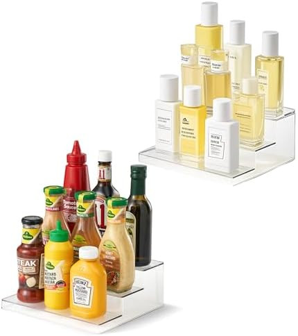 Clear Spice Rack, 3 Tiered Shelf Spice Organizer for Cabinet, Spice Shelf and Perfume Organizers ... | Amazon (US)