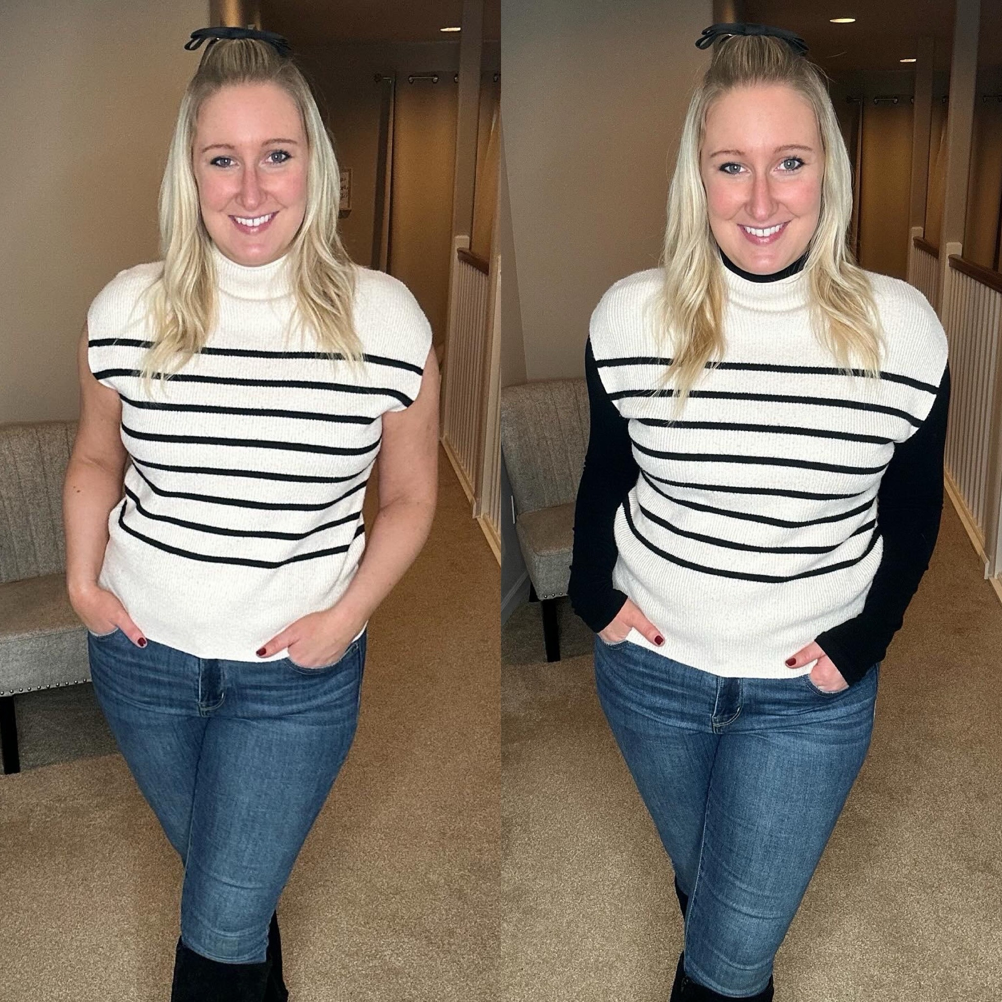 I love this sweater! It is so soft and comfortable and the fit is great. You can wear it so many different ways and even add some layers for colder days! It's even on sale right now for under $27! 🚨

#LTKSeasonal #LTKstyletip #LTKsalealert