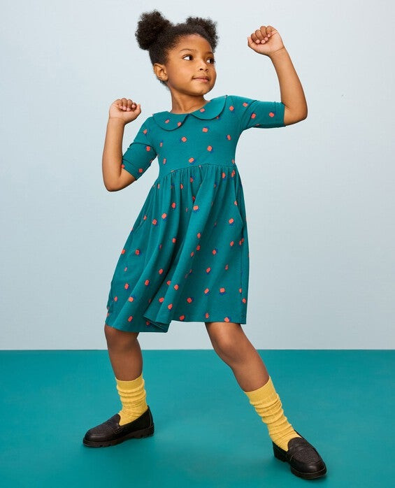Girls' Apples On Everglade Collared Skater Dress with Pockets - Size Big Kids 12 by Hanna Andersson | Hanna Andersson