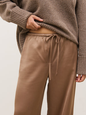 Breya Drawstring Trousers - Mocha | Pretty Lavish (UK)