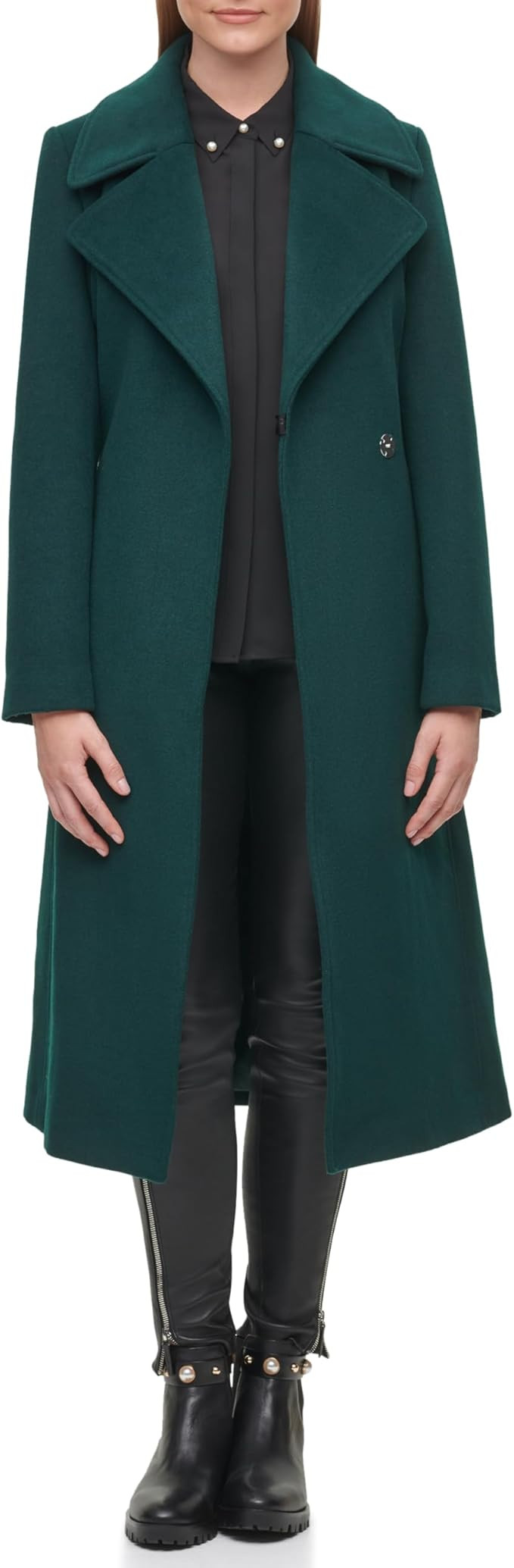 KARL LAGERFELD Women's Luxe Twill Classic Belted Maxi | Amazon (US)