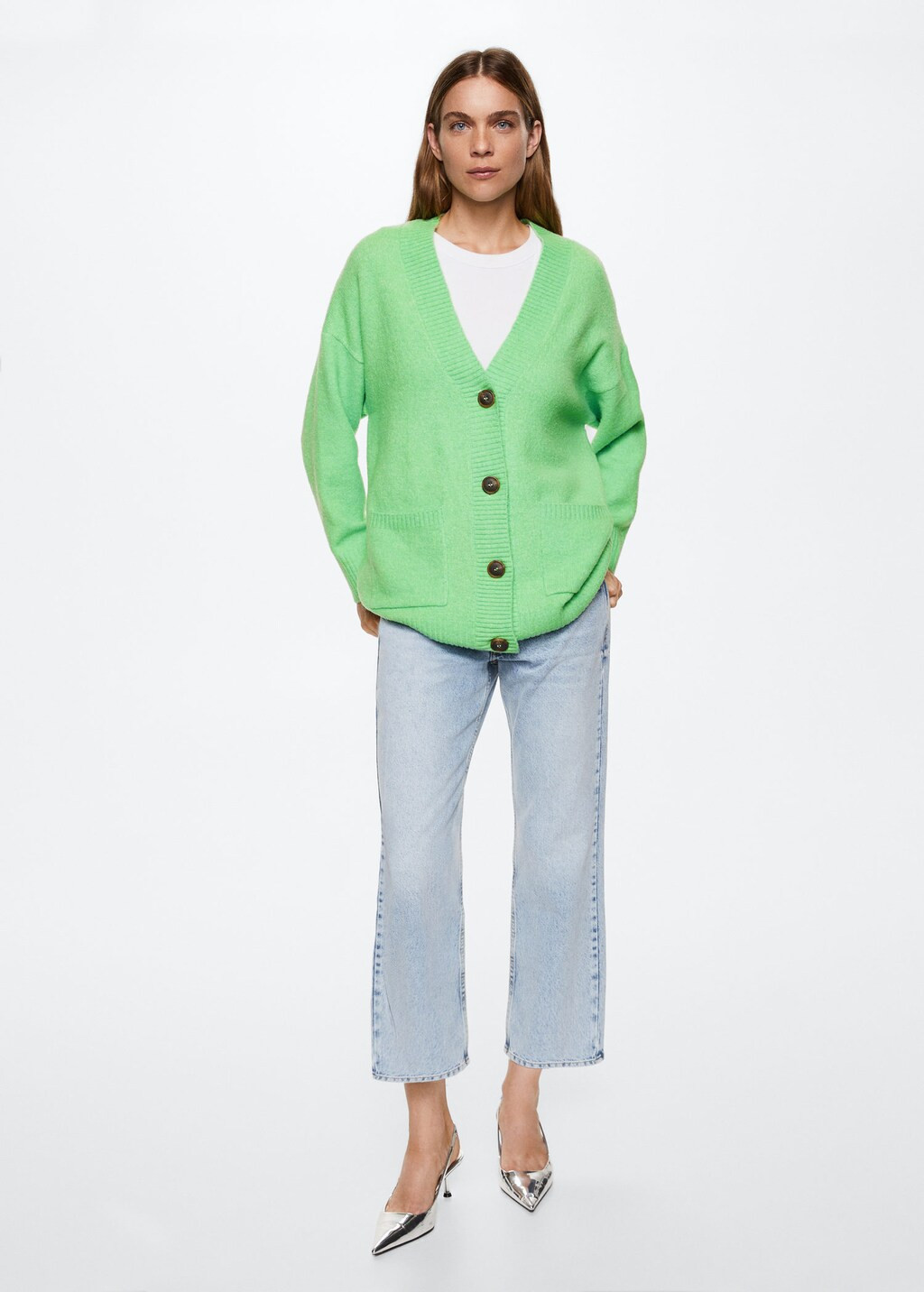 Oversized cardigan with buttons -  Women | Mango USA | MANGO (US)