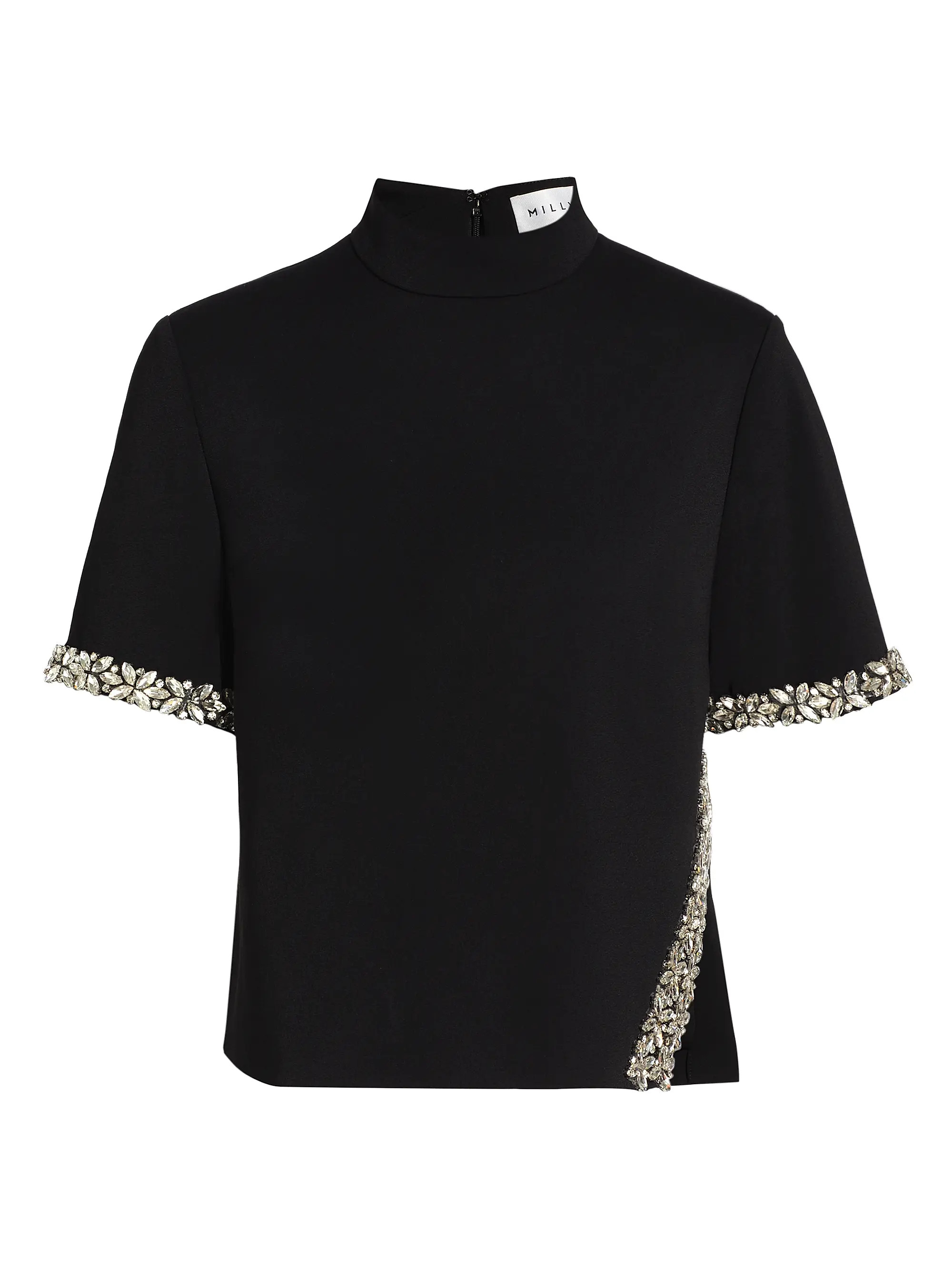 Rayna Embellished Crepe Mock Turtleneck Top | Saks Fifth Avenue