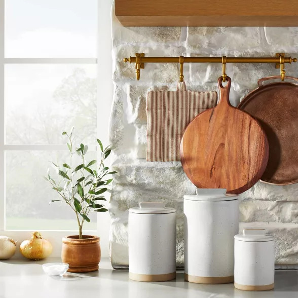 Speckled Matte Stoneware Canister Sour Cream/Tan - Hearth & Hand™ with Magnolia | Target