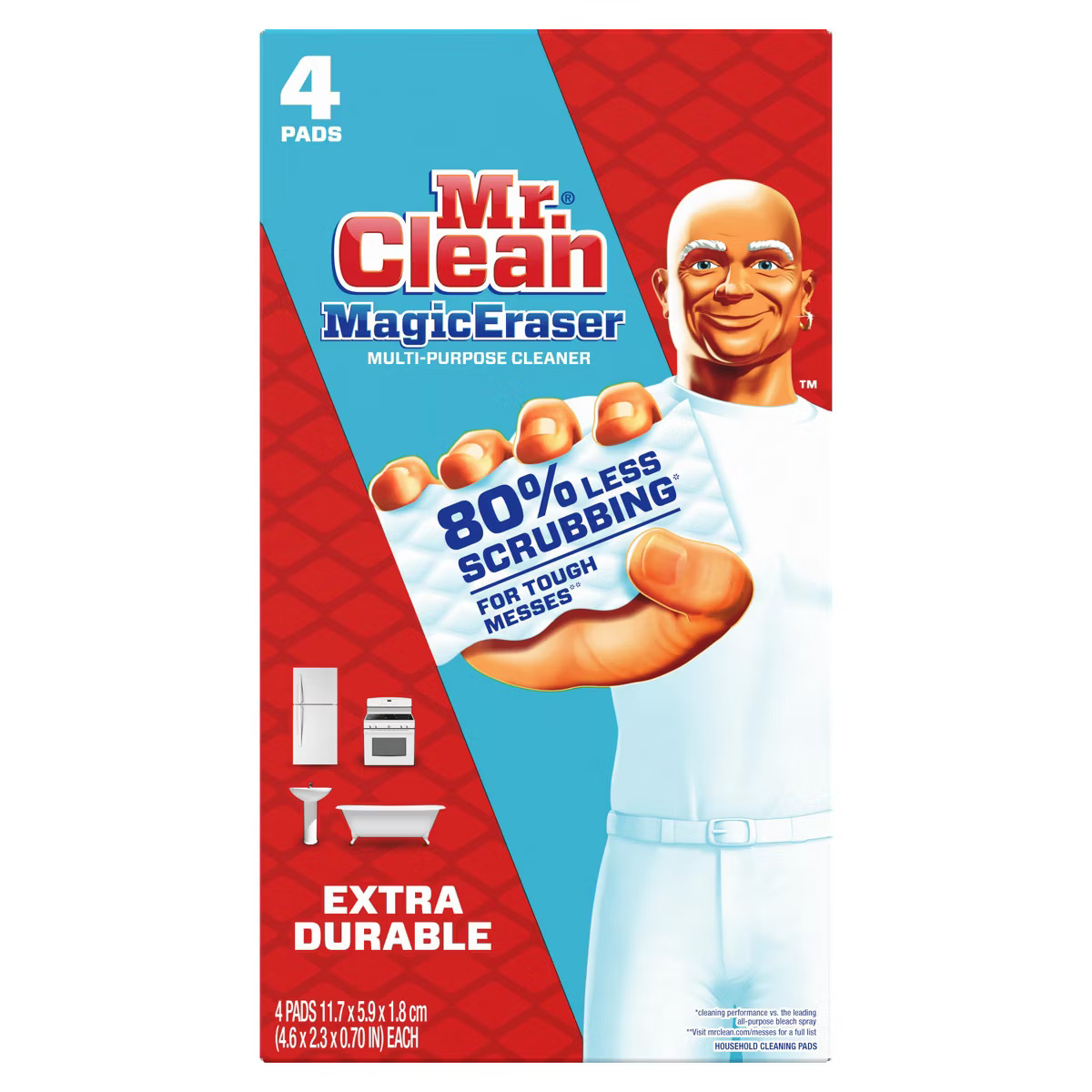Mr. Clean Extra Durable Scrub Magic Eraser Sponges - 4ct | Target