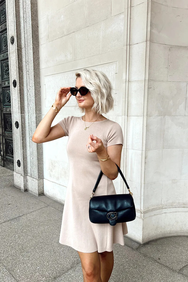 Short Sleeve Skater Knit Mini Dress | In The Style