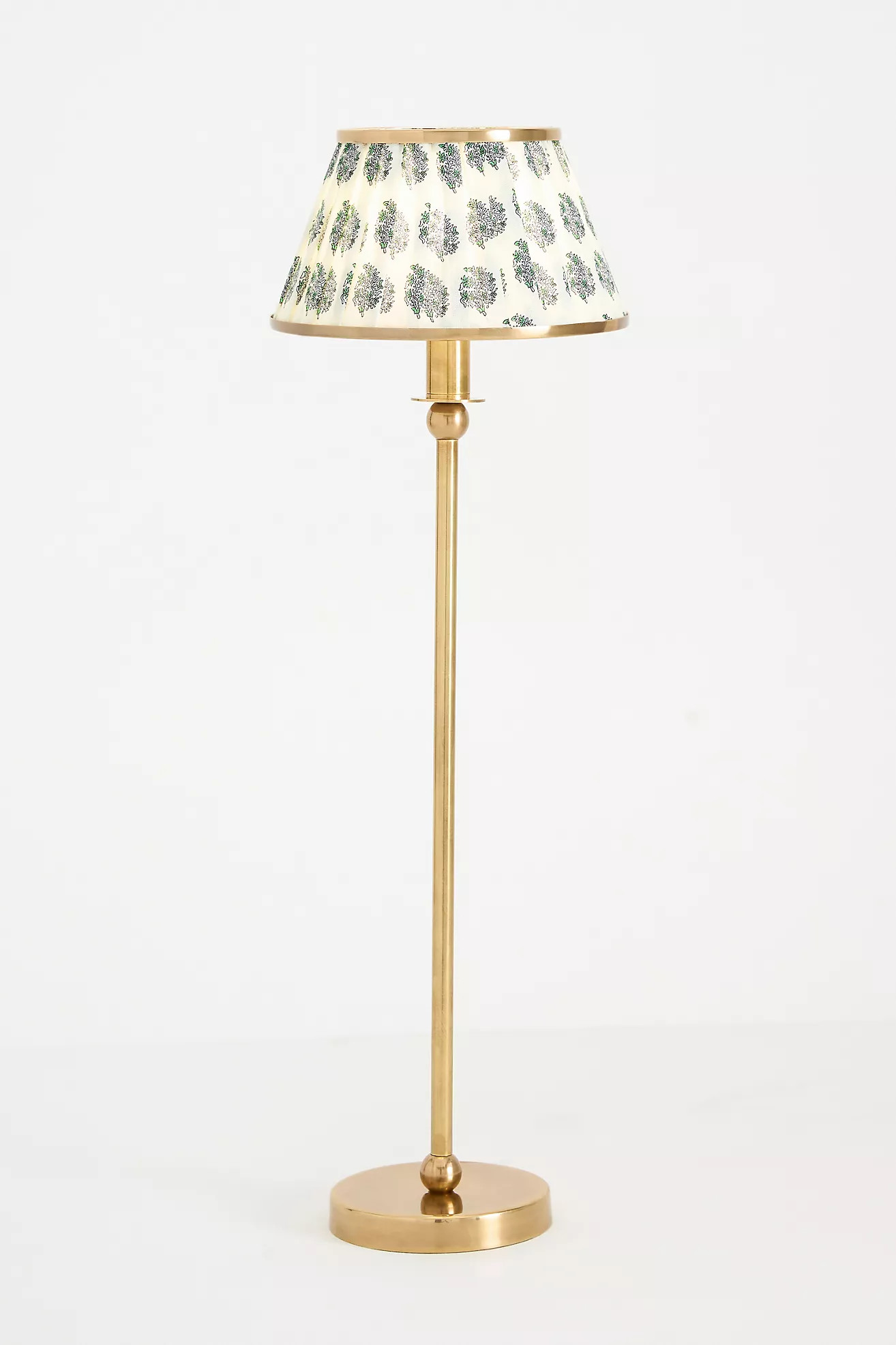 Lee Ruched Printed Shade Brass Table Lamp | Anthropologie (US)