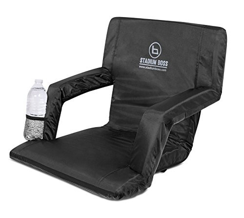 Stadium Boss Seat Reclining Bleacher Chair Folding with Back and Arms – Padded Sport Chair Armrest Recline - Perfect for Bleachers Lawns and Backyards – Supports Your Back – Shoulder Straps Cushion | Amazon (US)