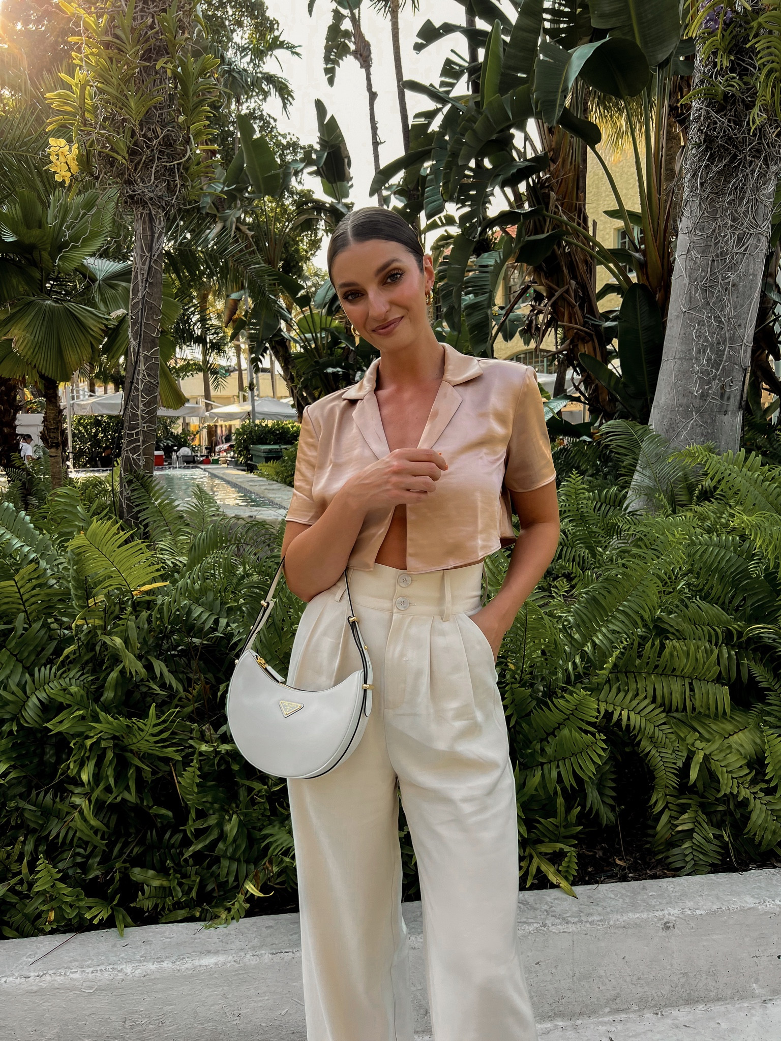 Another Miami outfit! Monochromatic color scheme for a classic and timeless look. These pants are so versatile. You can dress them for work, or an evening out. I also have them in white! Wearing a 27 in the linen pants and a small in the blouse! 

#LTKstyletip #LTKtravel