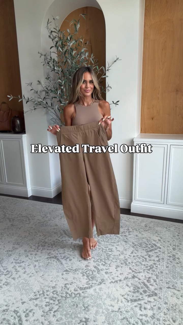 Elevated travel outfit featuring the pants I can’t stop wearing! Barrel leg athletic pants - so comfy and wrinkle resistant! Paired with a seamless bodysuit and sweater plus some elevated accessories for an easy yet chic travel outfit!

#airportoutfit #traveloutfits

#LTKootd #LTKmomlife #LTKTravel