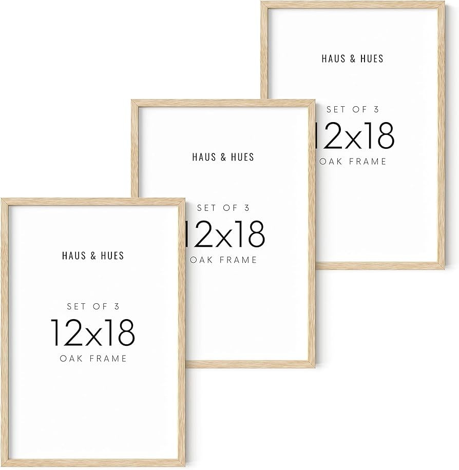 HAUS AND HUES 12x18 Picture Frames For Wall - Set Of 3 Poster Frames 12x18, Picture Frames 12x18,... | Amazon (US)