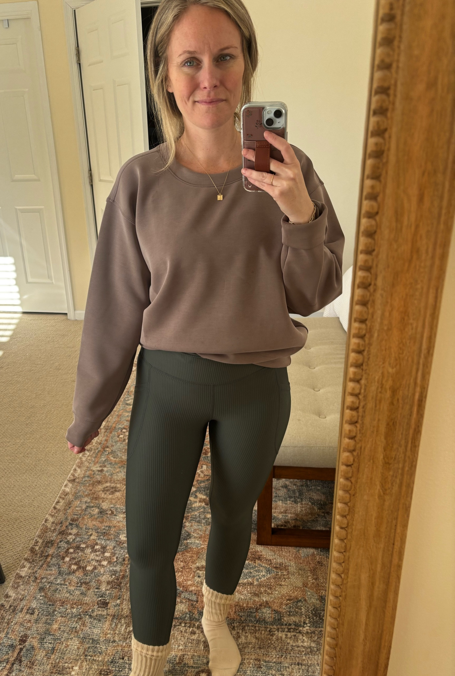 Dupe crew neck for the Lulu luxtreme fabric! As someone who loves the quality of Lulu this is a great option for less money, maybe slightly less thick. 5' 2" 128 lbs in small 

#LTKStyleTip