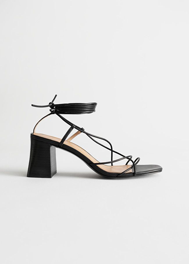 Leather Strappy Lace Up Heeled Sandals | & Other Stories (EU + UK)