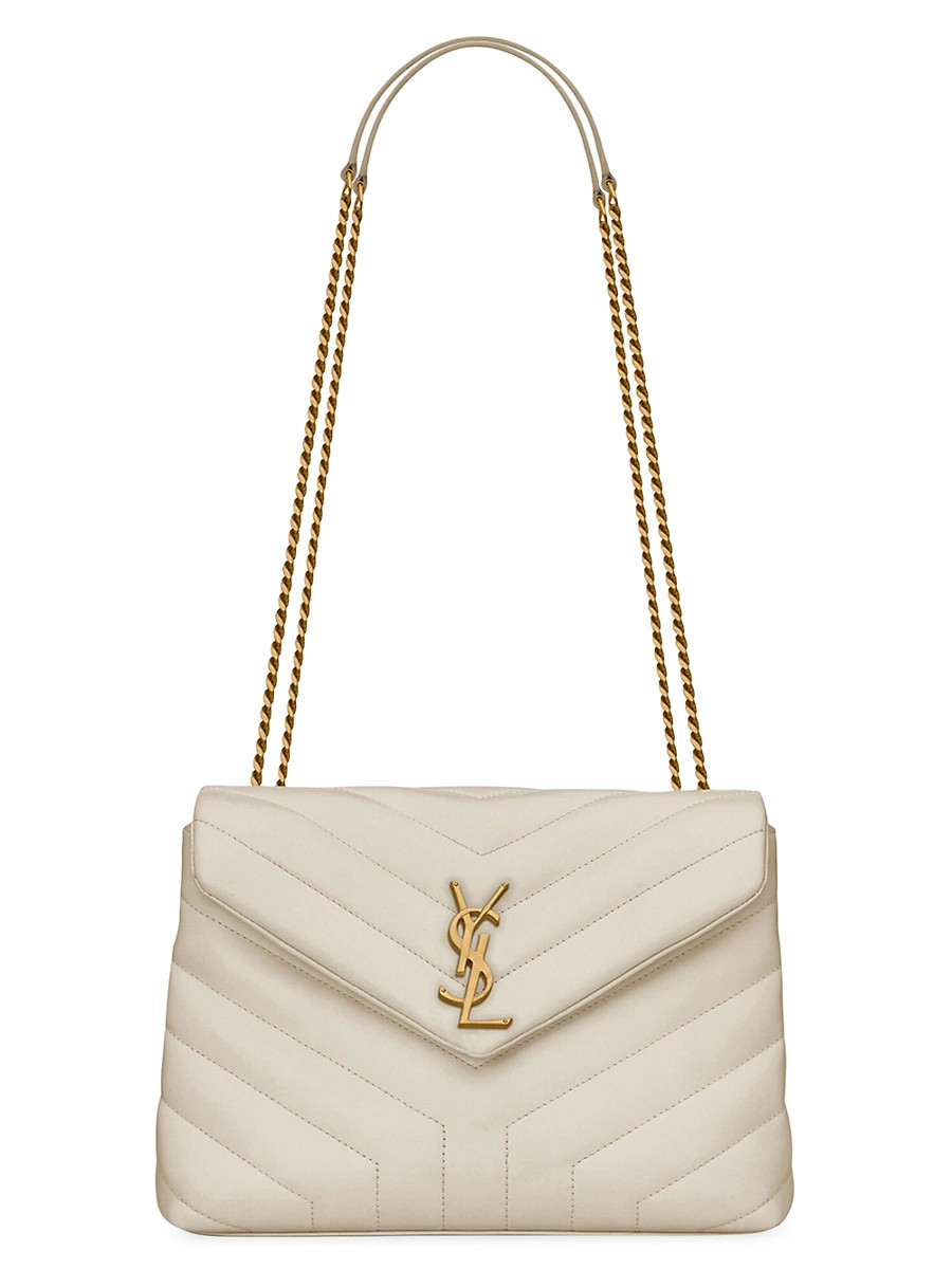 Women's Loulou Small Shoulder Bag in Quilted Leather - Bianco Cream | Saks Fifth Avenue
