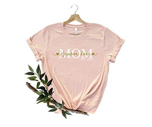 Mom Shirts with Kids Names. Personalized Mama Shirt, Thoughtful Mothers Day Gifts for New Mom, Cu... | Amazon (US)