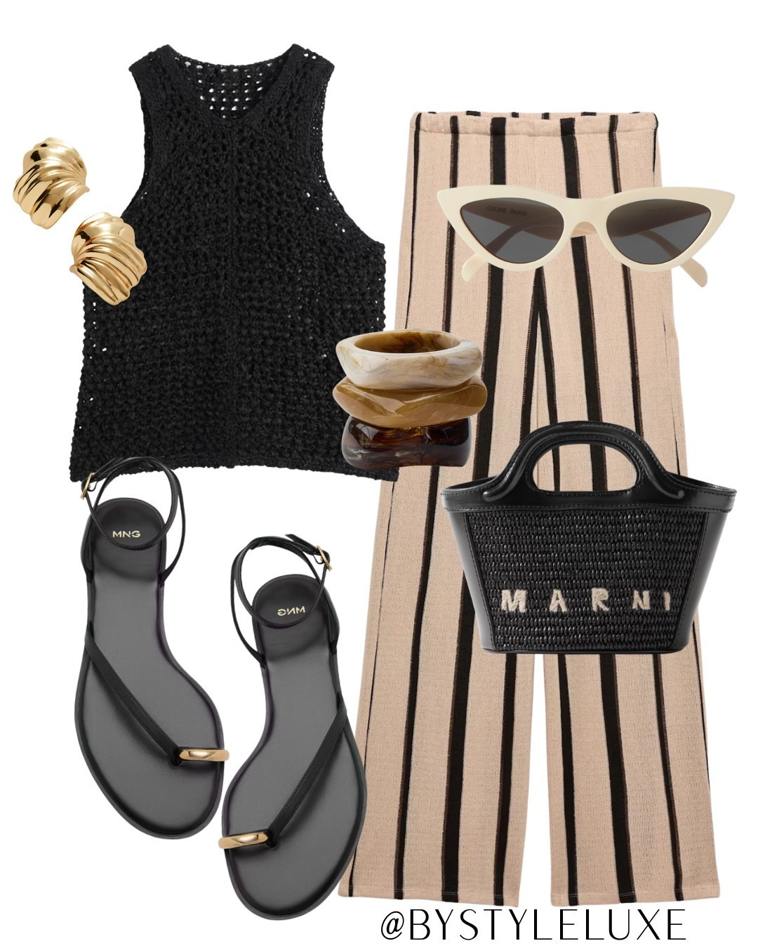 SUMMER STRIPES - A chic black with beige tone outfit for summer 

#sandals #summeroutfit #holiday

#LTKsummer #LTKbag #LTKshoes