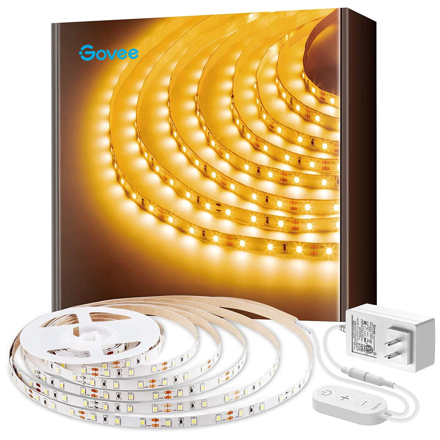 Govee Warm White LED Strip Lights, Bright 300 LEDs, 3000K Dimmable Light Strip 16.4ft with Contro... | Amazon (US)