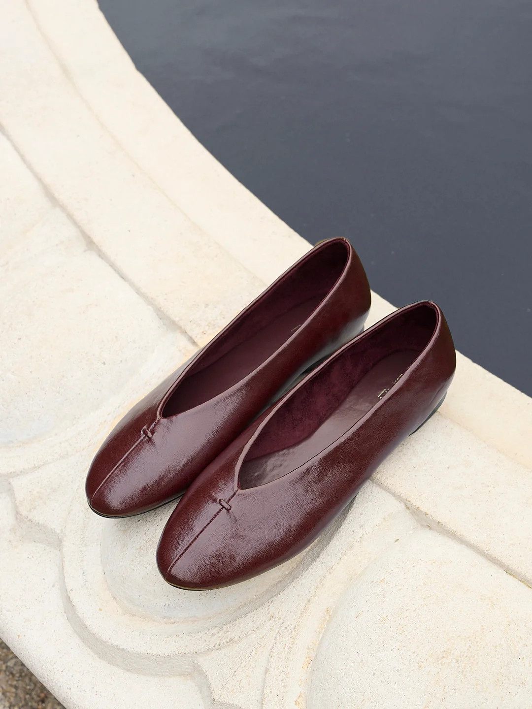 Ease Burgundy Ballet Pumps | Linzi Shoes