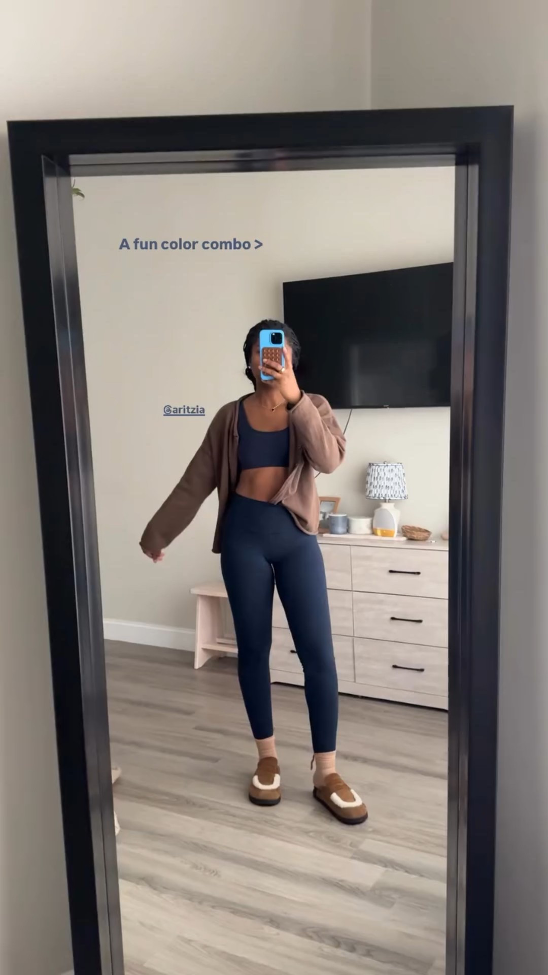 A fun color combo >  💙🤎💙 got a M in the bra! 

#LTKFindsUnder50 #LTKmorningroutine #LTKActive