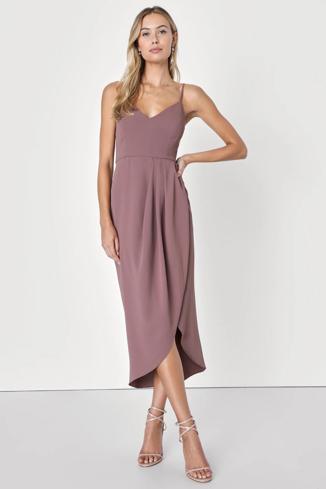 Reinette Mauve Purple Midi Dress | Lulus