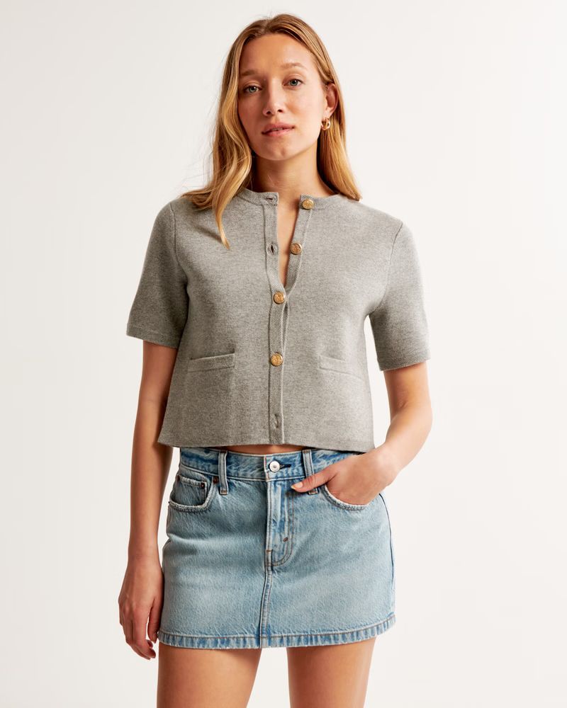 Women's LuxeLoft Button-Up Crew Tee | Women's New Arrivals | Abercrombie.com | Abercrombie & Fitch (US)