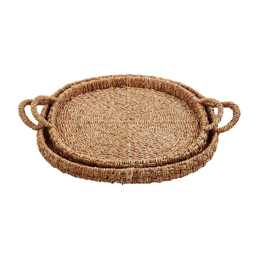 Mud Pie Basket Tray Set; small 17" x 20" | large 19" x 23" | Amazon (US)