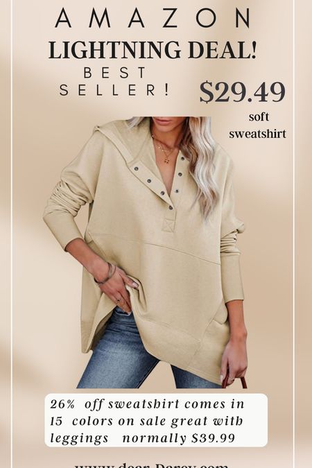 Amazon deal 
26% off 
$29.49
Super soft sweatshirt with darling details!
Comes in several colors tts



#LTKstyletip #LTKunder50 #LTKsalealert