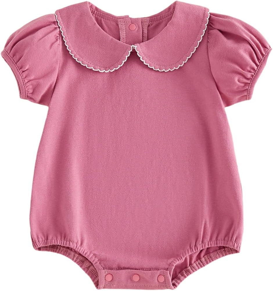 Balaflyie Bubble Romper Baby Boy Girl Cotton Collar Bodysuit Oversize T-shirt Romper Infant Top | Amazon (US)