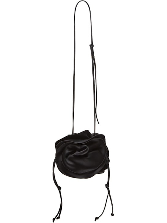 Magda black satin shoulder bag | Luisaviaroma