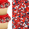 Click for more info about Elegant Red Black White Classic Color Chic Edible Jimmies Confetti Sprinkles Pearls Cake Cookie C...