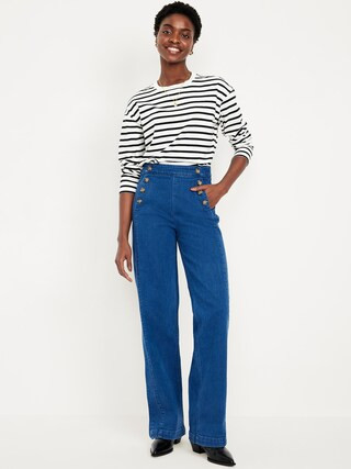 Extra High-Waisted Mariner Wide-Leg Jeans | Old Navy (CA)