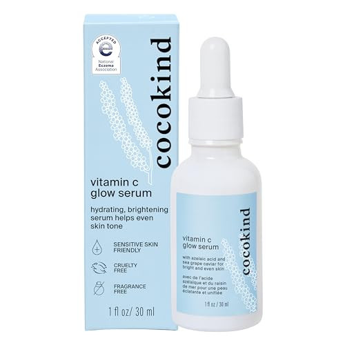 Cocokind Vitamin C Glow Serum with Azelaic Acid and Sea Grape Caviar for Bright and Even Skin, 1 Fl Oz | Amazon (US)