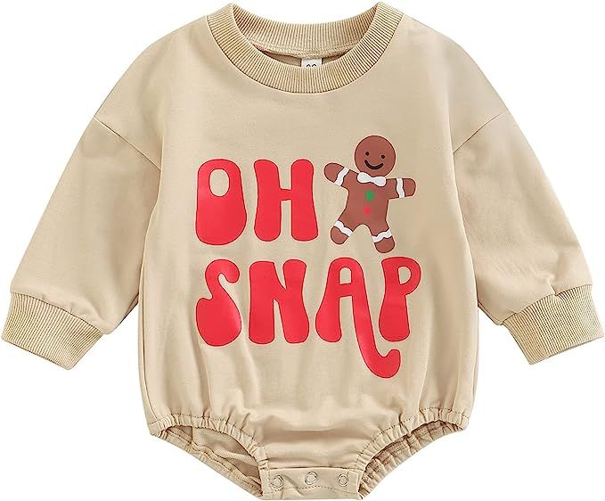 Baby Halloween Outfit Girl Boy Pumpkin Sweatshirt Romper Oversized Long Sleeve Onesie Fall Hallow... | Amazon (US)