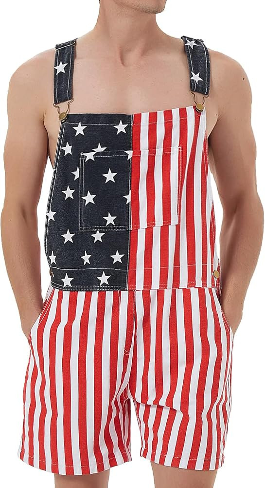 Festival Overalls for Men Shorts Romper Work Jumpsuits Bibs Coveralls | Amazon (US)