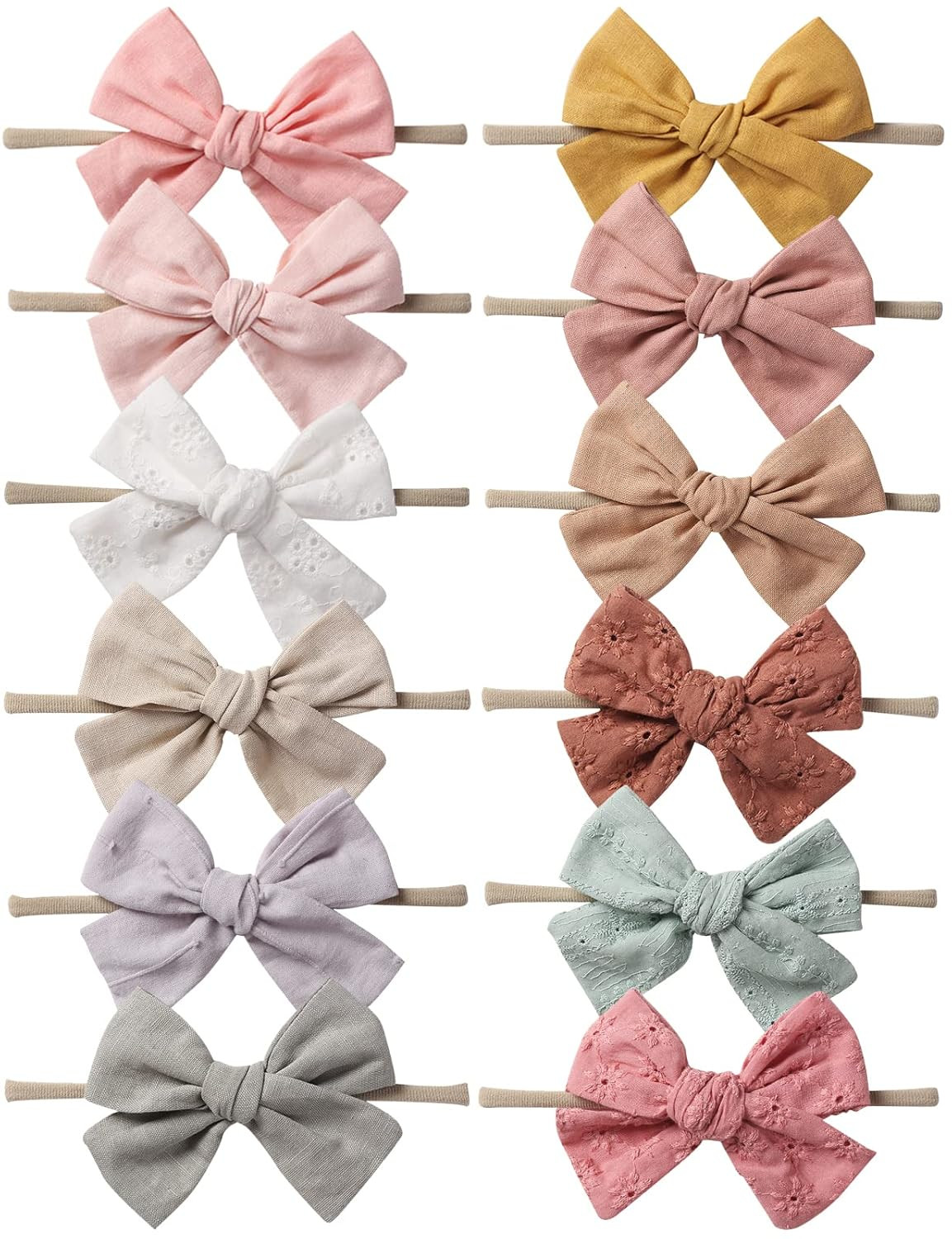 Kidocheese 12pcs Baby Girl Nylon Headbands Hair Bows Elastics Hairbands Hair Accessories for Newb... | Amazon (US)