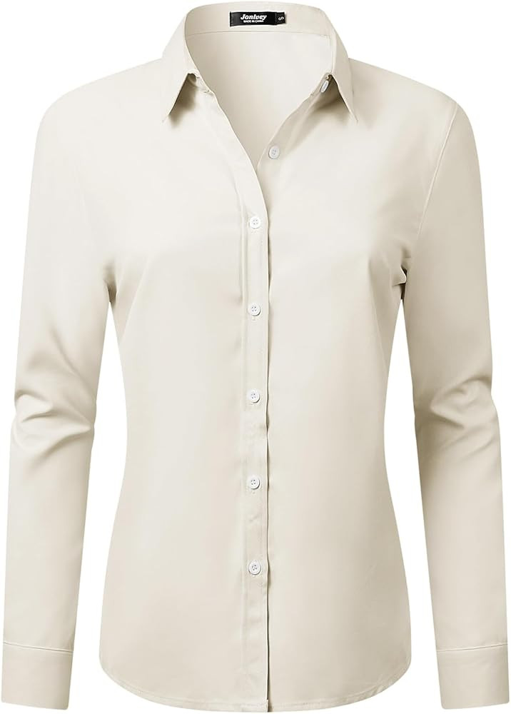 Women's Stain-Shield Water-Repellent Long Sleeve Business Wrinkle-Free Soft Workwear Casual Butto... | Amazon (US)