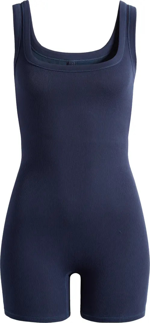 Rib Stretch Cotton Romper | Nordstrom