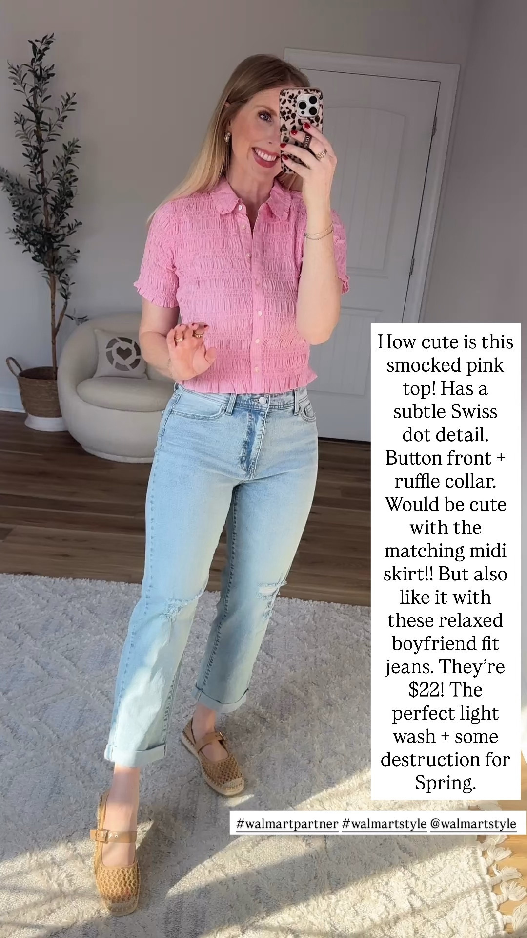 Weekend Walmart Wins try-on
Pink smocked top- small
Boyfriend jeans- 4

#walmartpartner #walmartstyle @walmartstyle

#LTKmomlife #LTKootd