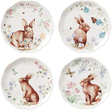Lenox 893465 Butterfly Meadow Bunny 4-Piece Accent Plate Set | Amazon (US)