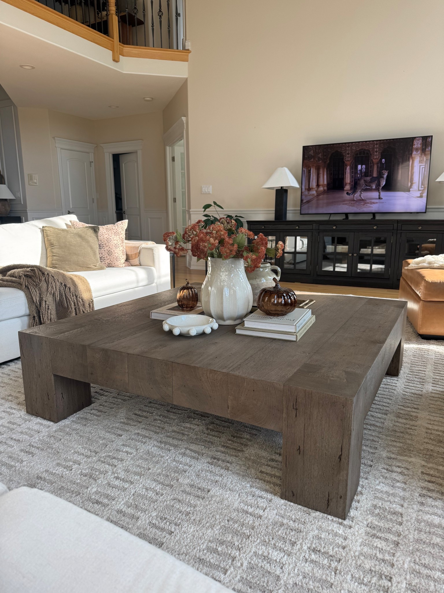 I am so impressed with our coffee table! The square shape is the perfect shape for this layout and the wood tone and texture is so nice!



#LTKSeasonal #LTKStyleTip #LTKHome