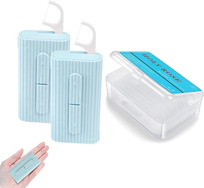 Holy rose Portable Dental Floss Picks Dispenser 2 Box,Travel Floss Case with Adult Floss Sticks 8... | Amazon (US)