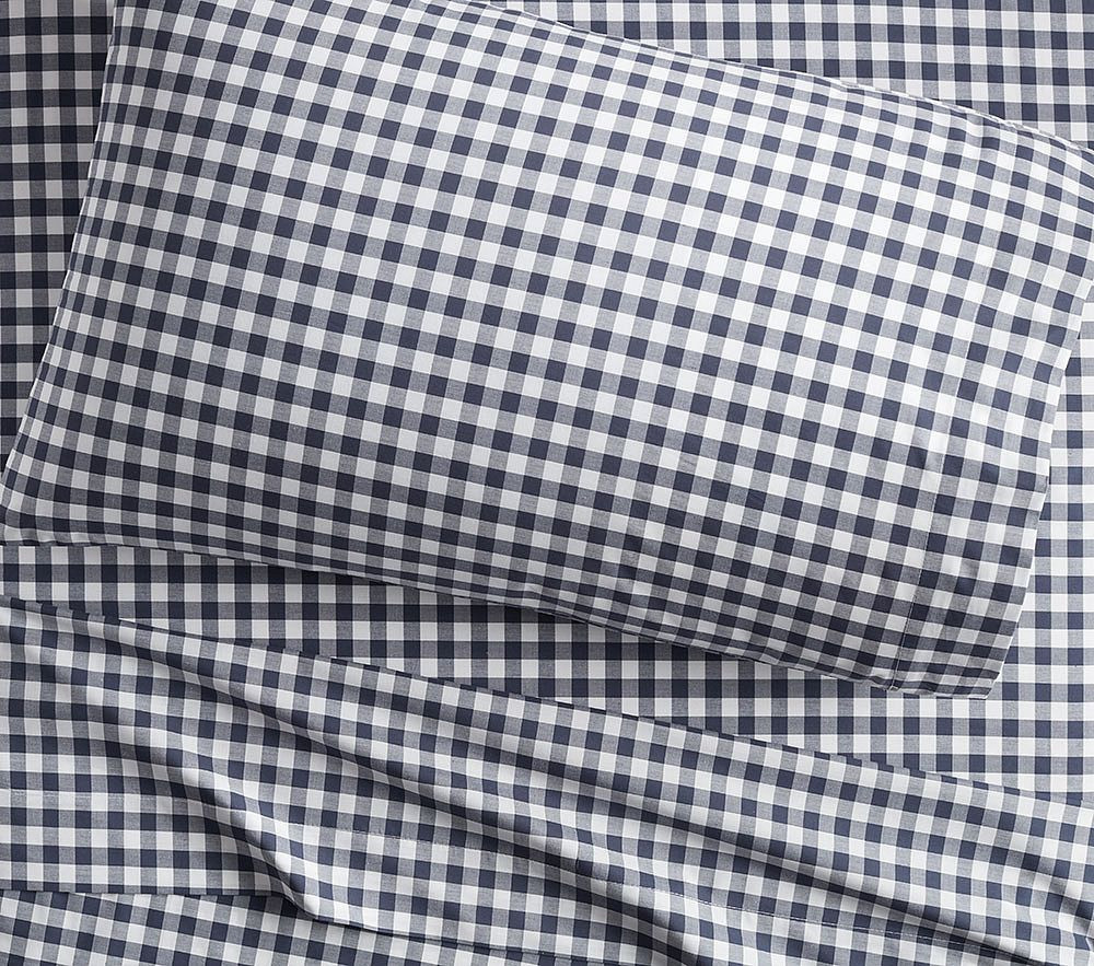 Check Organic Cotton Sheet Set | Pottery Barn Kids
