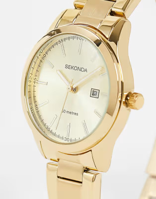 Sekonda unisex bracelet watch with gold dial in gold | ASOS (Global)