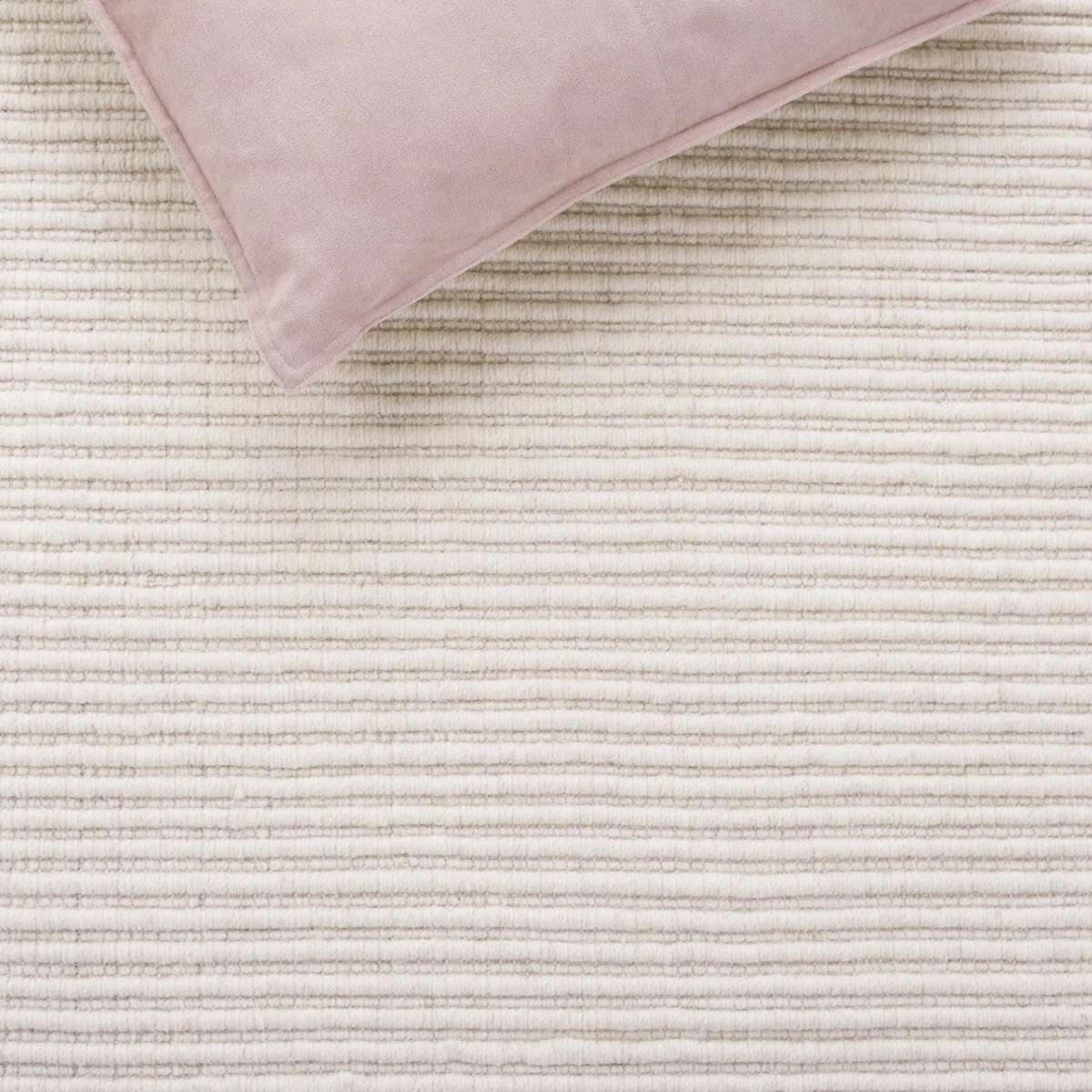 Quaniyah Handwoven Wool/Recycled Cotton Striped Rug in Ivory | Wayfair North America