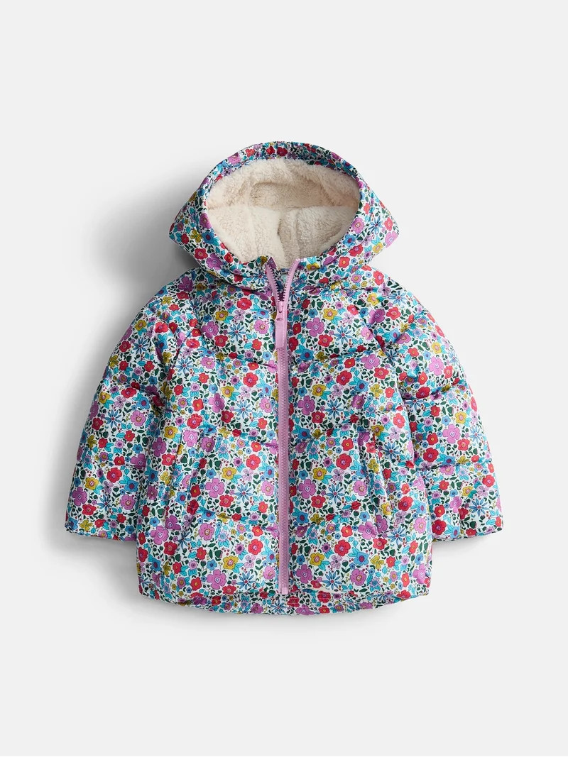 Wonder Nation Toddler Girl Heavyweight Puffer Jacket, Sizes 12M- 5T | Walmart (US)
