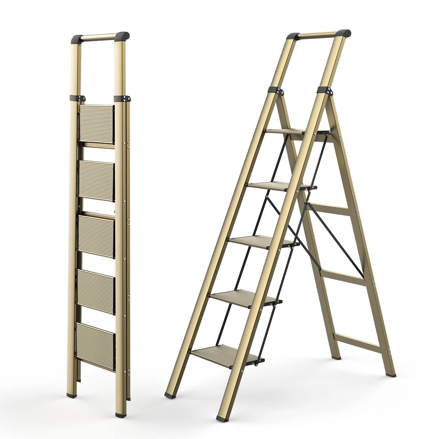 WFX Utility™ 9 - Step Aluminum Lightweight Folding Extension Ladder | Wayfair | Wayfair North America