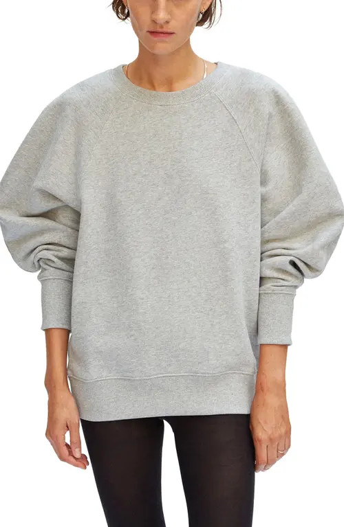 Thakoon Balloon Sleeve Cotton Sweatshirt in Heather Gray at Nordstrom, Size Small | Nordstrom
