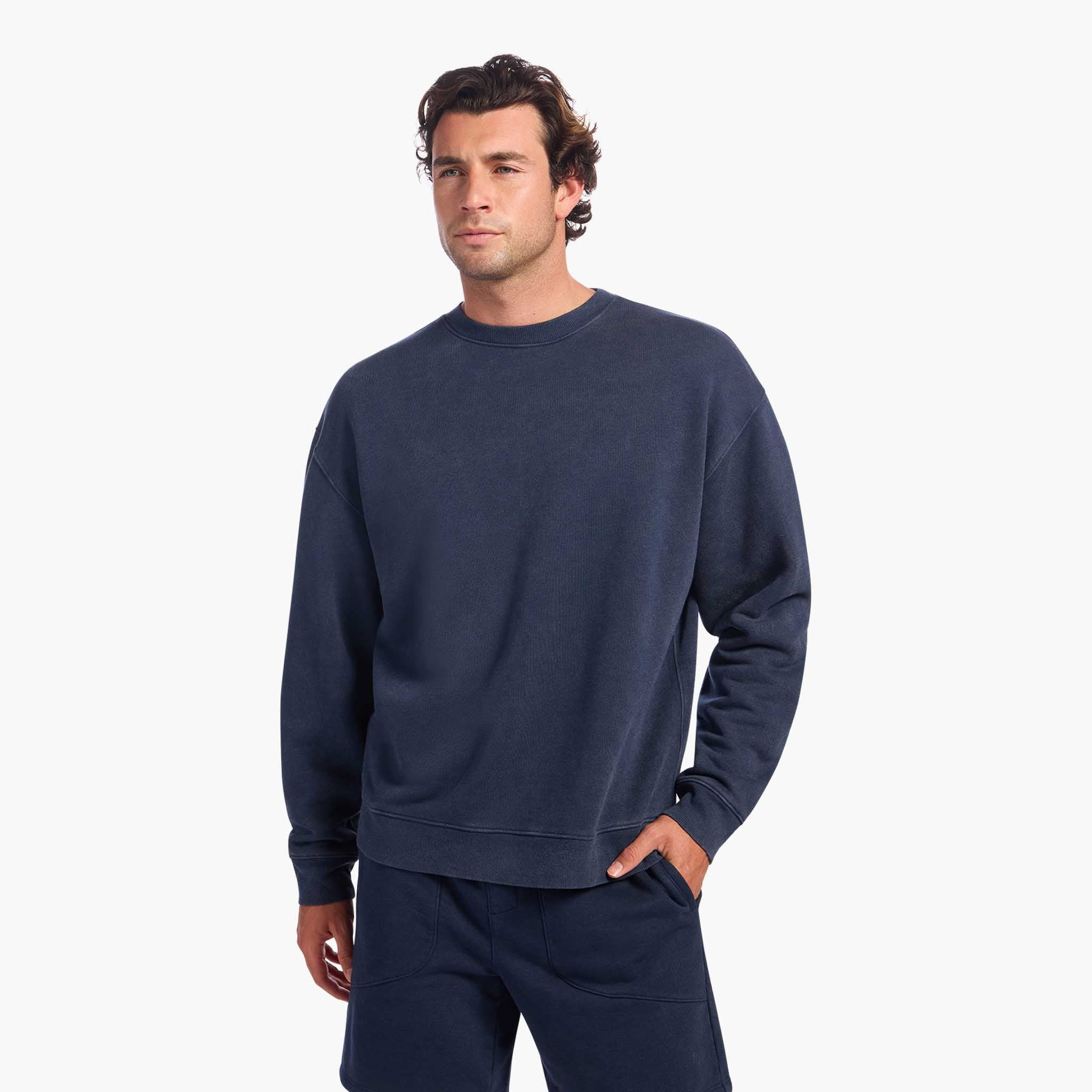 Vintage Fleece Men's Crewneck | Washed Navy | Nuuds US