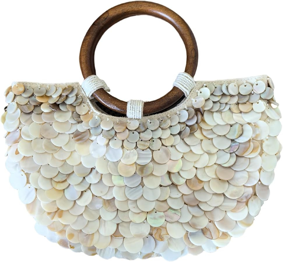 Summer Shell Beaded Purses,Sequin Pearl Bag for Women Luxury grace for Beach Wedding Party Vacati... | Amazon (US)