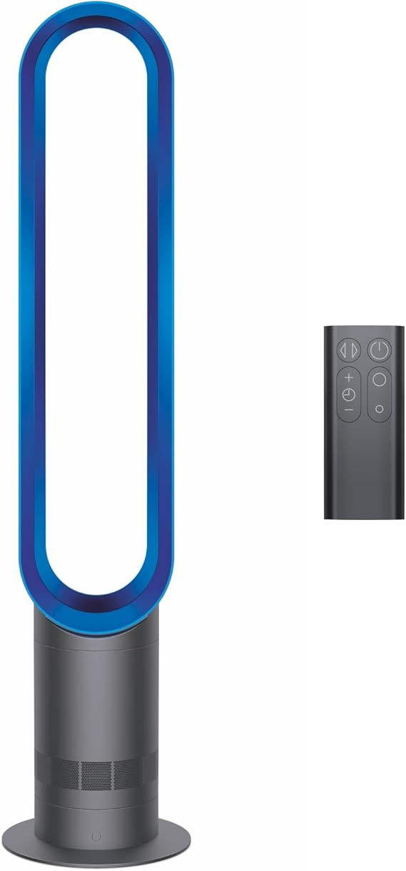 Dyson Cool AM07 Air Multiplier Bladeless Tower Fan, 70° oscillation, 10 levels (Iron/Blue) | Amazon (US)